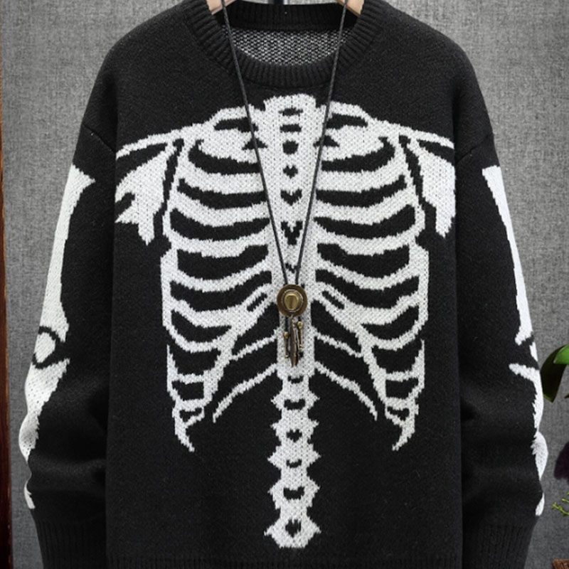 Halloween koponyák legénység nyaka pulóver