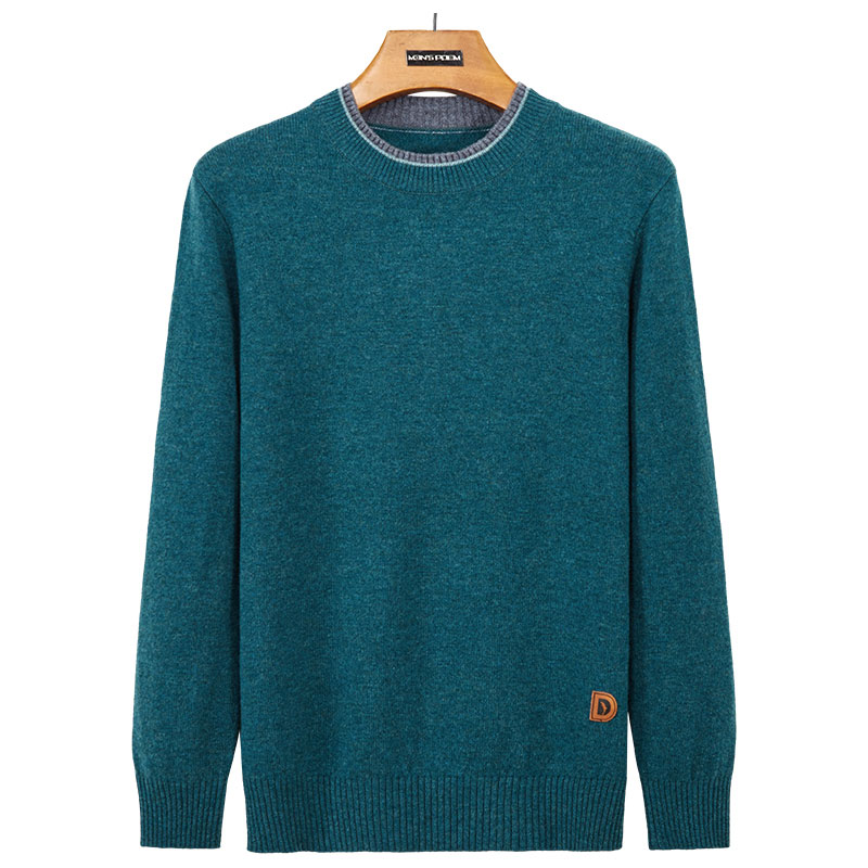 Navy Crew Neck Pullover pulóver